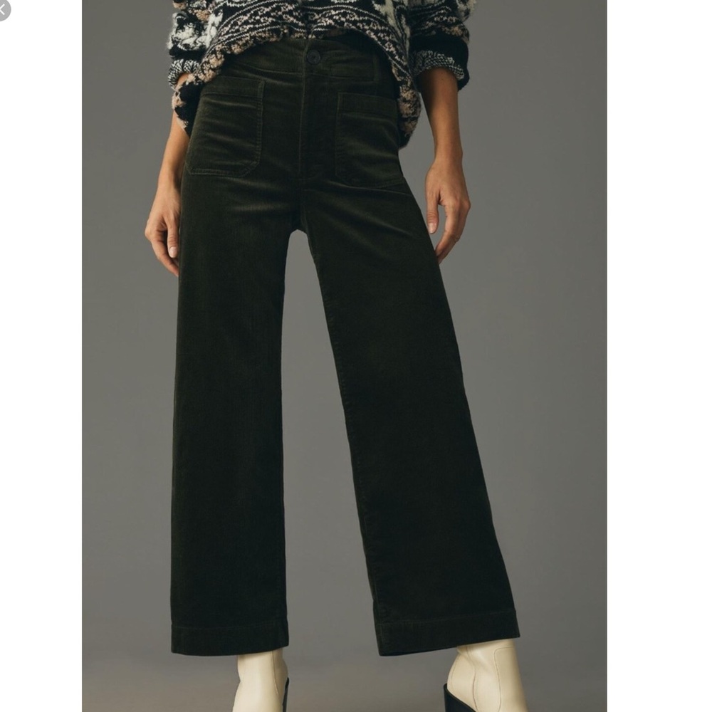 Anthropologie Maeve The Colette Crop Wide Leg Corduroy Pants Size 25 High Rise